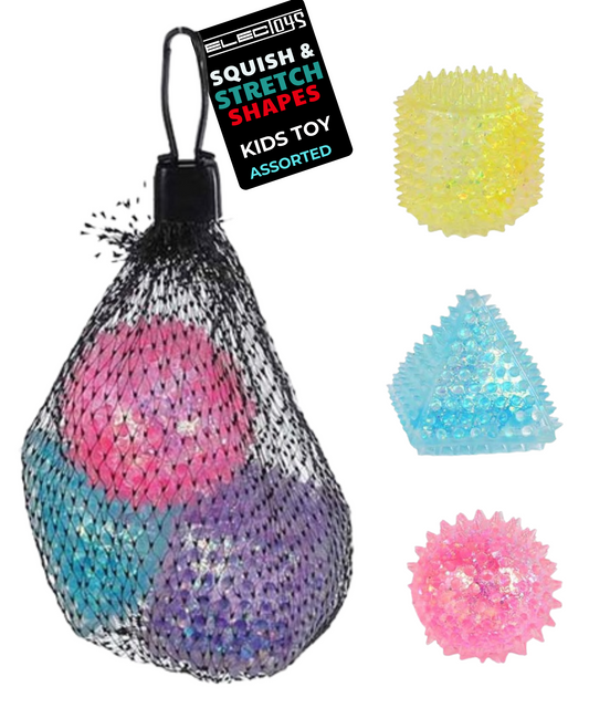 Squish & Stretch Glitter Shapes Sensory Fidget Toys
