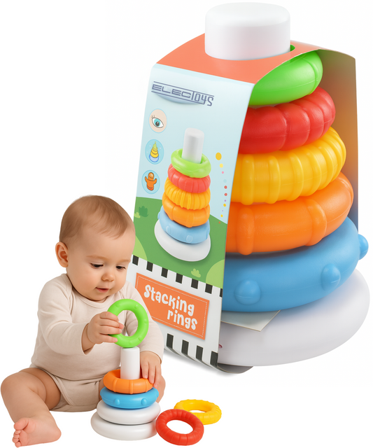 Baby Stacking Rings Toy Colourful Educational Plastic