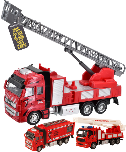 Toy Fire Engine Truck with Extendable Ladder Red Model