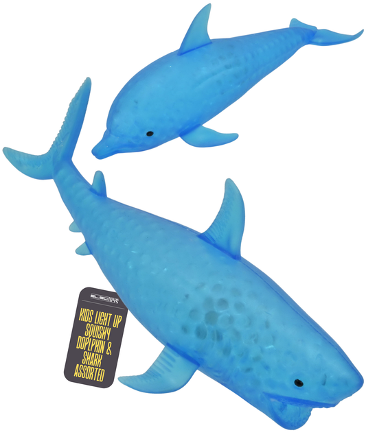 Sensory Squishy Shark Dolphin Light Up Squeeze Toys