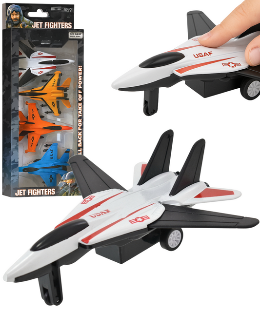 Die-Cast Jet Fighters Toy Set Pull Back Action Metal