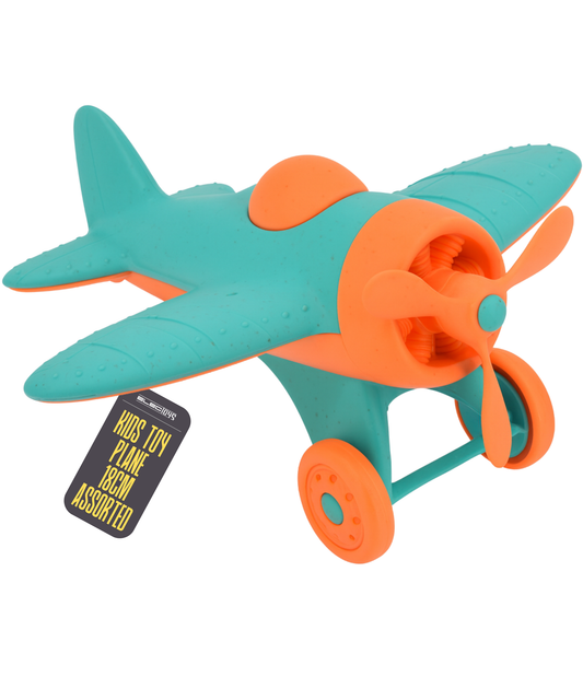 Toddler Toy Aeroplane Soft Eco Flyers Orange Turquoise