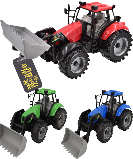 Friction Powered Toy Tractor and Front Loader for Kids
