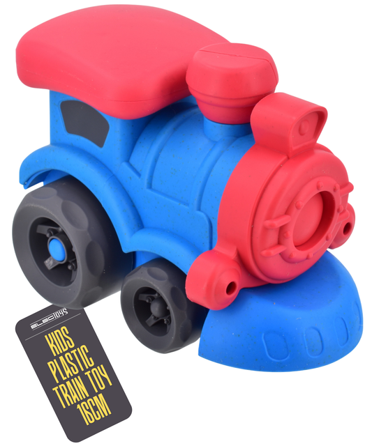 Toy Train Blue Red Bio-Plastic Small Handheld