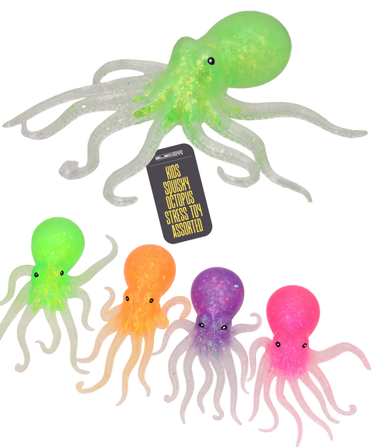 Squishy Octopus Glitter Stretchy Sensory Toy