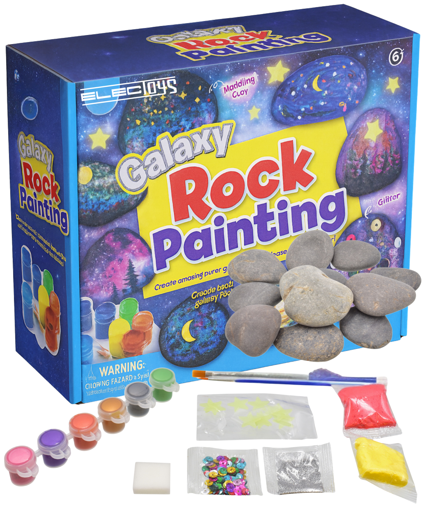 Galaxy Rock Painting Craft Kit for Kids with Paints