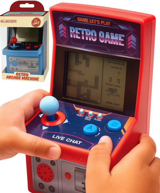 Mini Retro Arcade Game Handheld Tabletop Console Red Blue