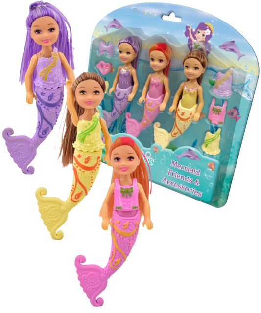 Mermaid Dolls Set with Accessories Imaginative Play