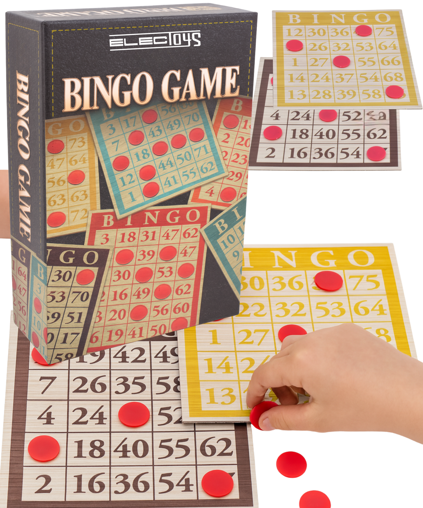 Traditional Bingo Game Tabletop Family Laminated Cards