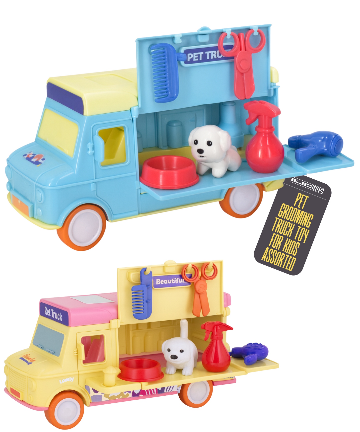 Mobile Dog Grooming Vehicle Playset with Accessories