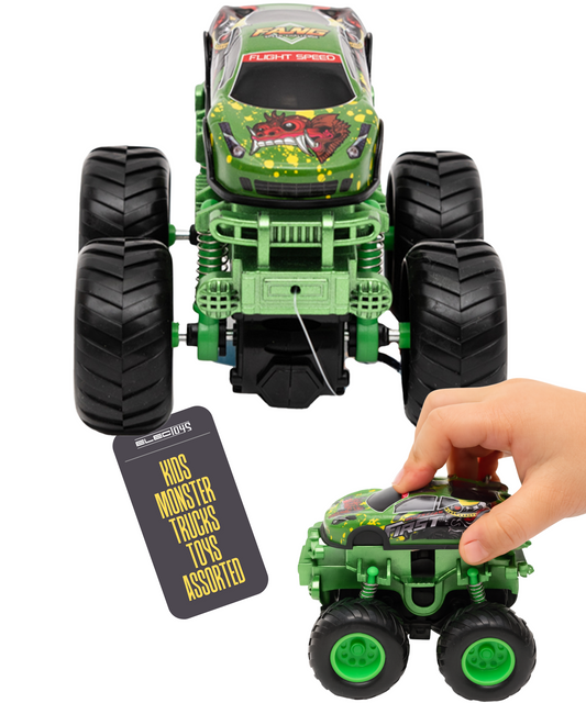 Monster Truck Toy Vehicle Green Friction Off Road