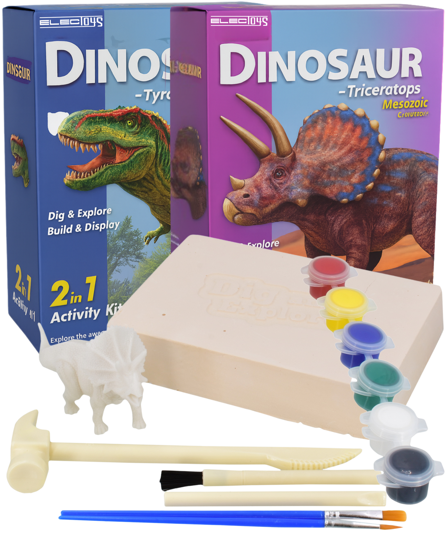Dinosaur Excavation and Painting Activity Kit for Kids