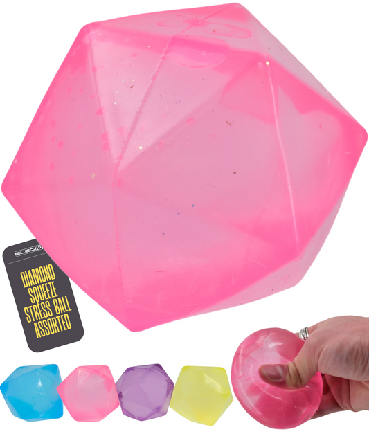 Diamond Faceted Stress Ball Sensory Squeeze Toy