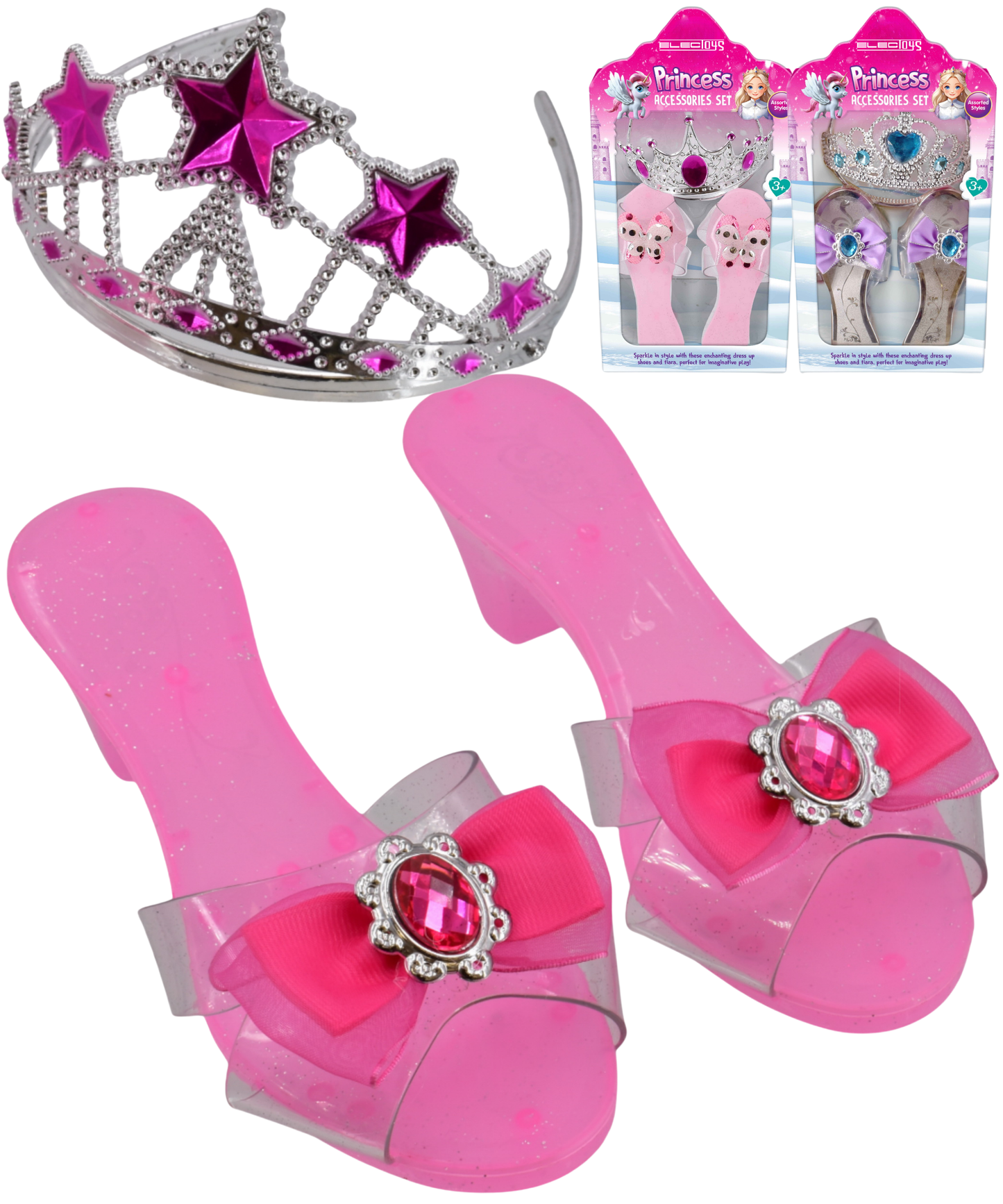 Princess Dress Up Set Pink Shoes Tiara Kids