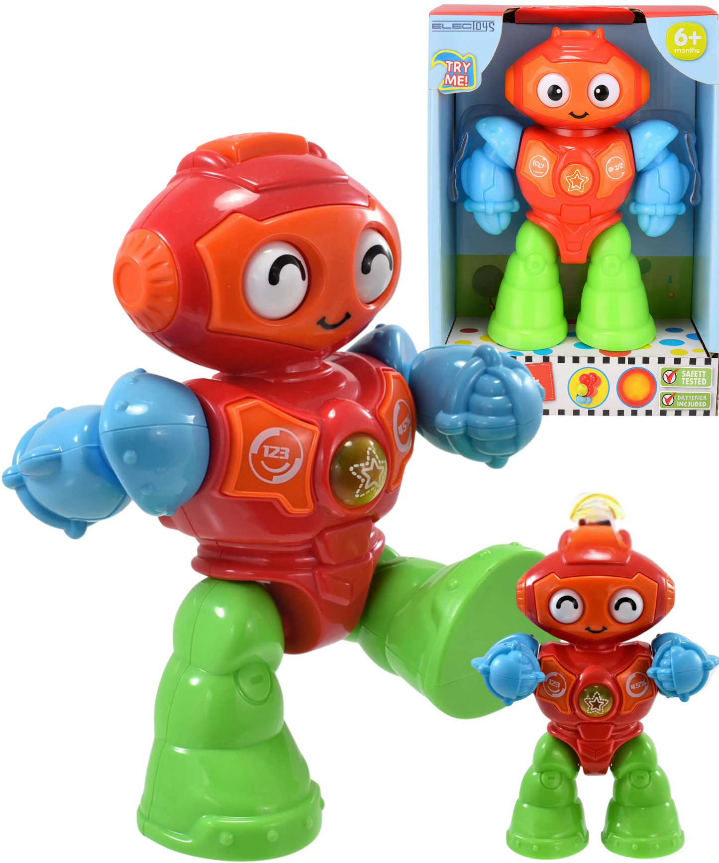 Interactive Toy Robot Lights Sounds Multicoloured Toddler