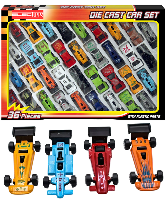 Die-Cast Toy Car Set Multi-Coloured Miniature Racing