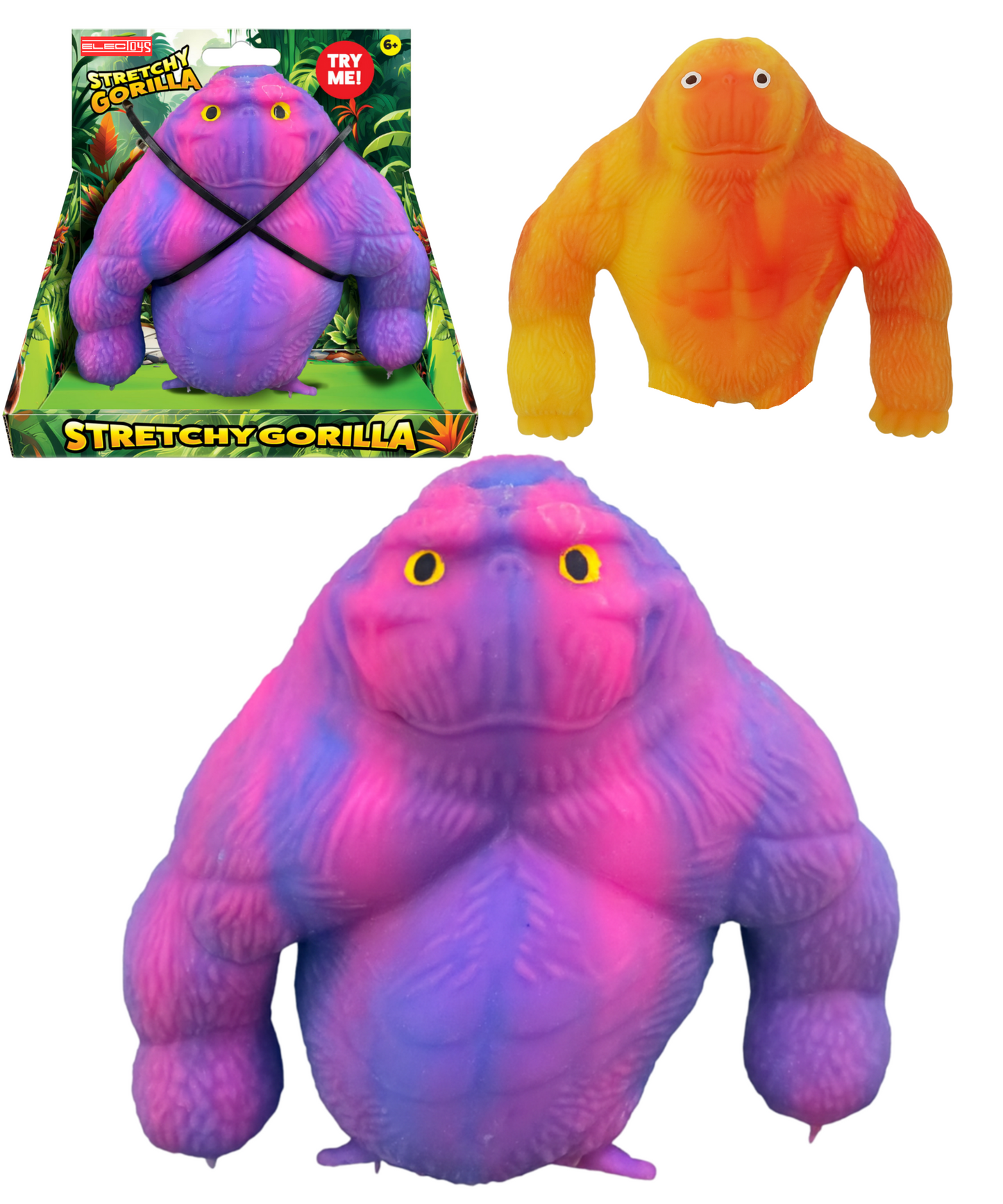 Stretchy Gorilla Sensory Fidget Toy Mixed Colour Flexible