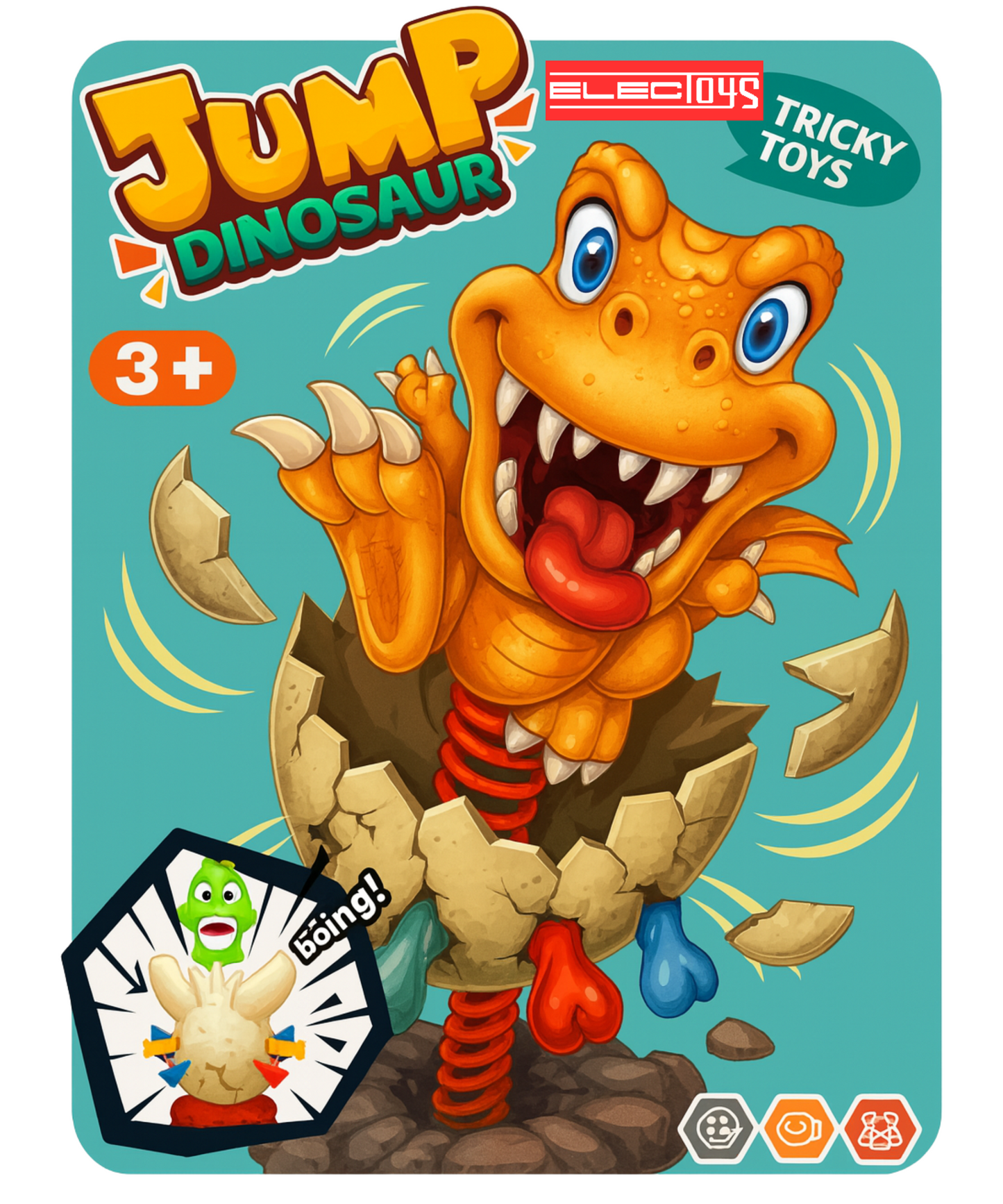 Jump Dinosaur Toy Colourful Bouncing Novelty Set