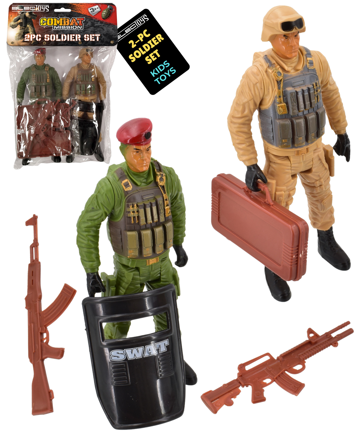 Soldier Action Figure Playset with Accessories 6-7 Inch
