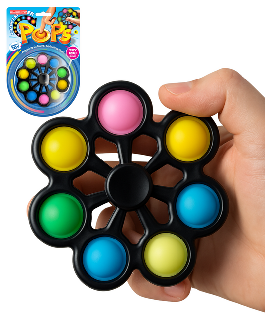 Pops Fidget Spinner Sensory Bubble Toy Multicoloured