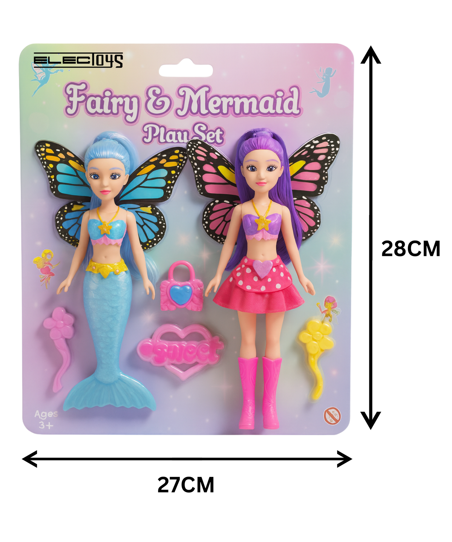 Fairy & Mermaid Play Set Dolls and Accessories Bright – dimensions