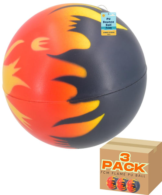 7cm Bouncing Ball with Fire Flame Hot Design Coloured Ball for Kids - My Store