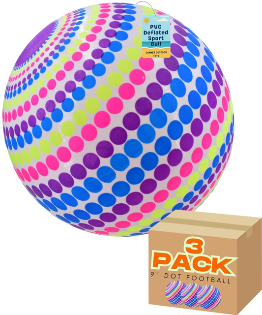9" Dotted Dot Design Coloured Football Ball for Kids - Inflatable - My Store