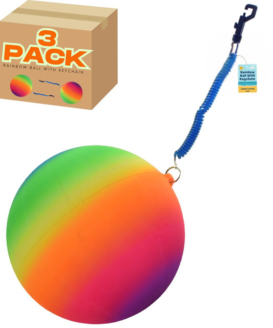 9" Neon Fluorescent Coloured Football Ball with Keychain for Kids - My Store