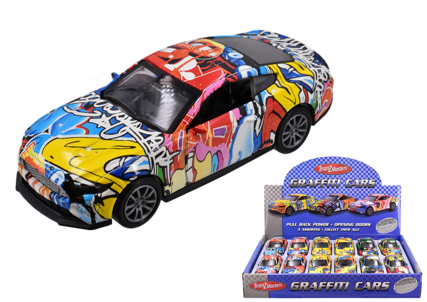 Die-cast Graffiti Street Art Pull-Back Toy Car