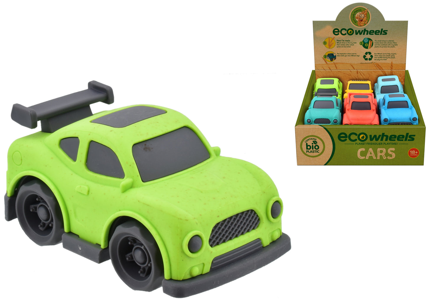 Bioplastic Toy Car Colourful Eco Wheels for Children