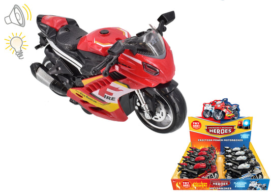 Friction Power Emergency Motorbike Toy with Lights