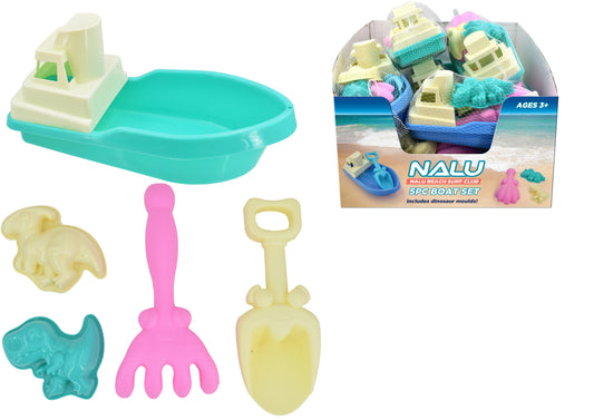 Children's Beach Toy Dinosaur Moulds Boat Sand Set