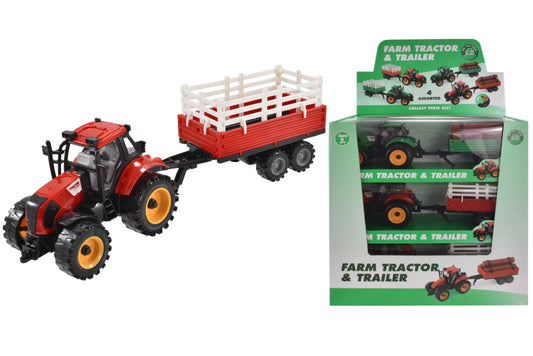 Farm Tractor and Trailer Small Scale Kids Play Toy