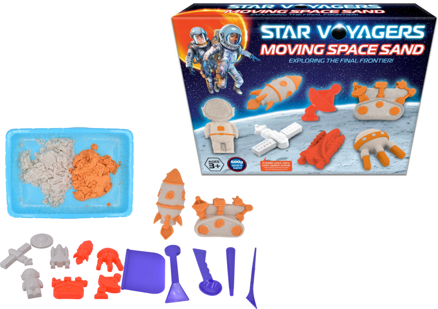 Moving Space Sand Kinetic Play Set with Moulds