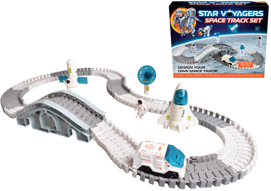 Space Track Set Modular Circuit with Astronauts Vehicle