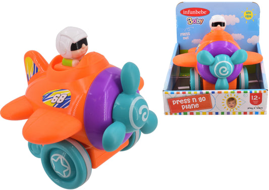 Press n Go Plane Orange Purple Toddler Activity Toy