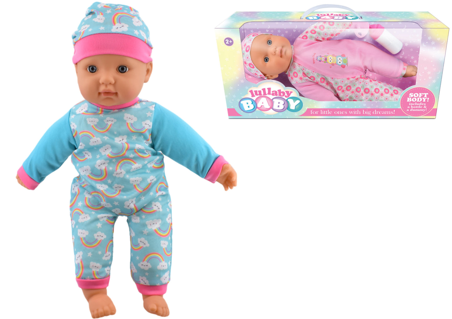 Baby Doll Soft Body Medium Size Blue Pink Outfits