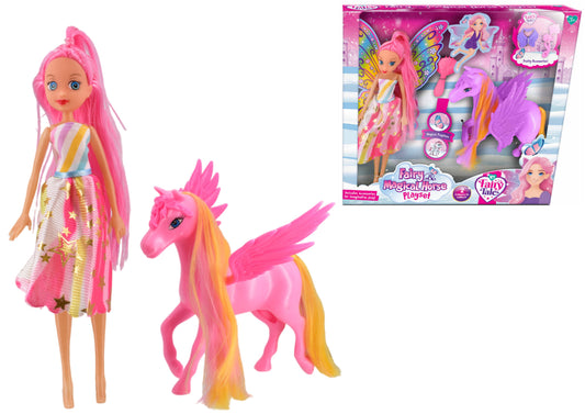 Fairy and Magical Horse Doll Playset Pink Multicolour
