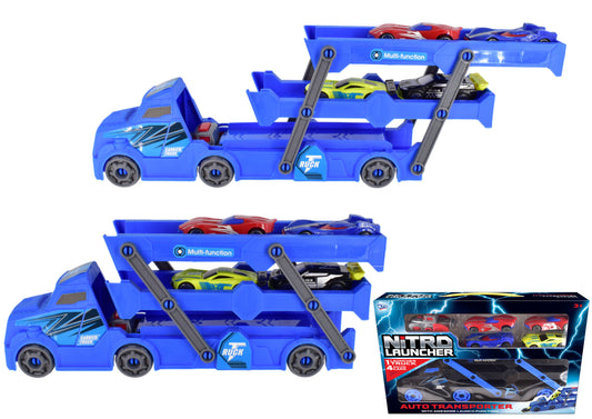 Car Carrier Transport Truck with Colourful Mini Race Cars