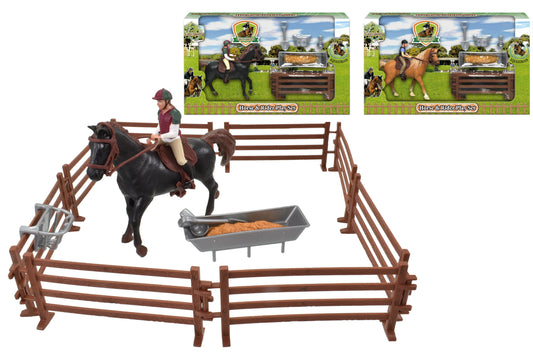 Horse & Rider Play Set with Stable Accessories