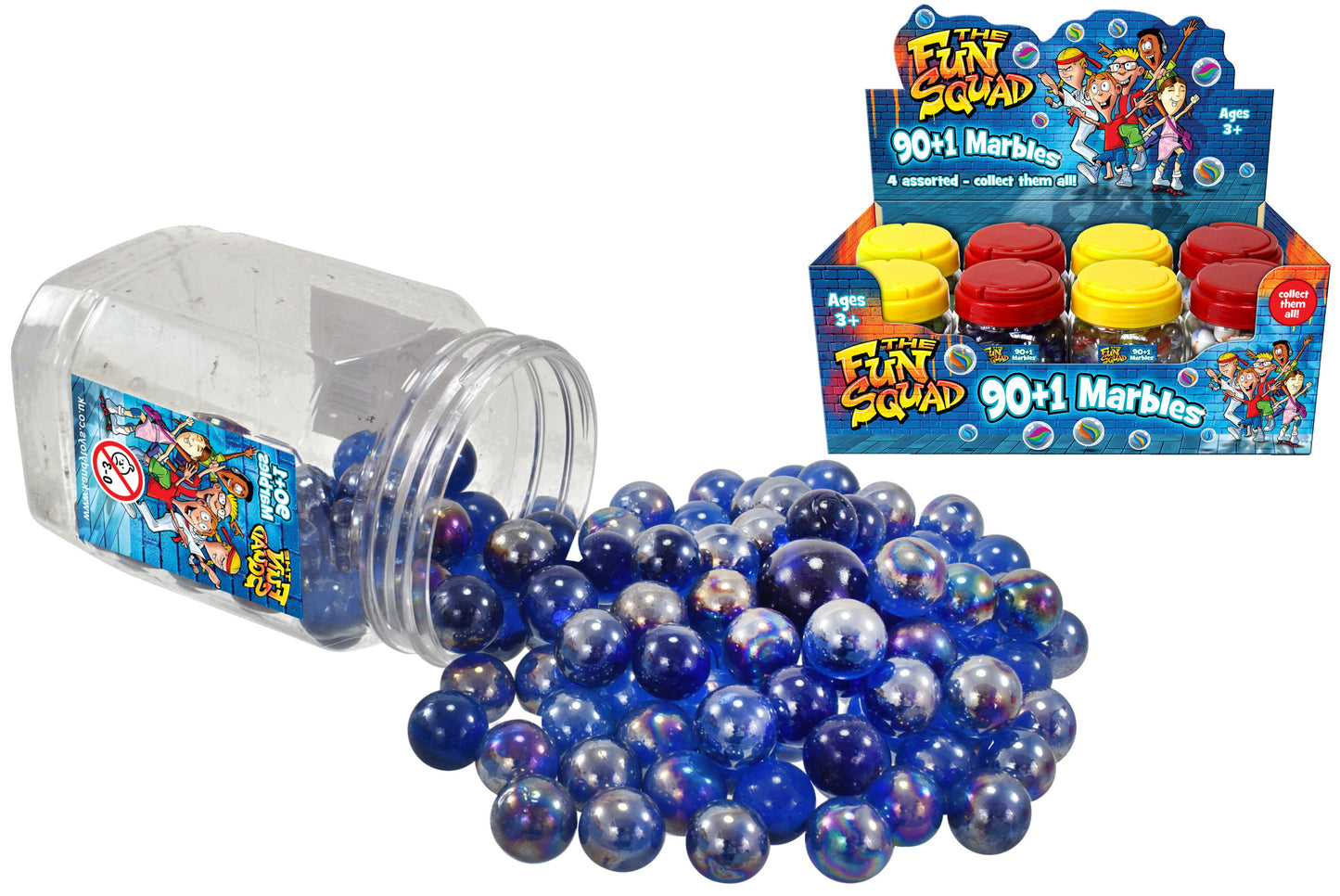 Marbles Set Blue Silver Classic Collectible Shiny