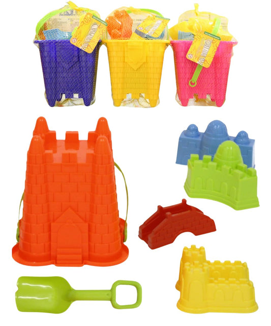 Sand Castle Bucket Set With Shovel and Spade Moulds - 7pc - My Store