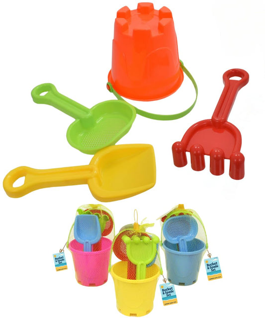 Sand Castle Bucket Set With Shovel and Spade - Round Shape - 11.5cm - My Store