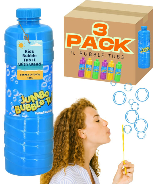 1 Litre Bubble Solution Refill Bottle with Wand - Large Bubbles - My Store