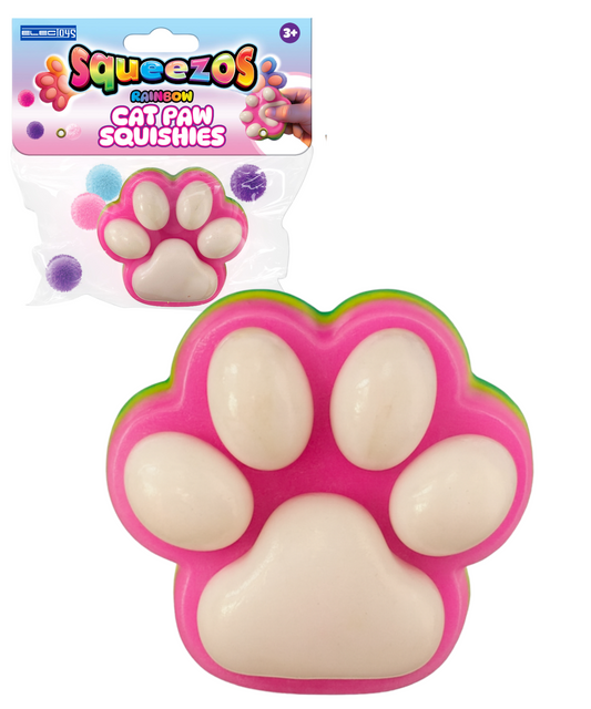 Cat Paw Squishie Stress Sensory Fidget Toy Pink Rubber