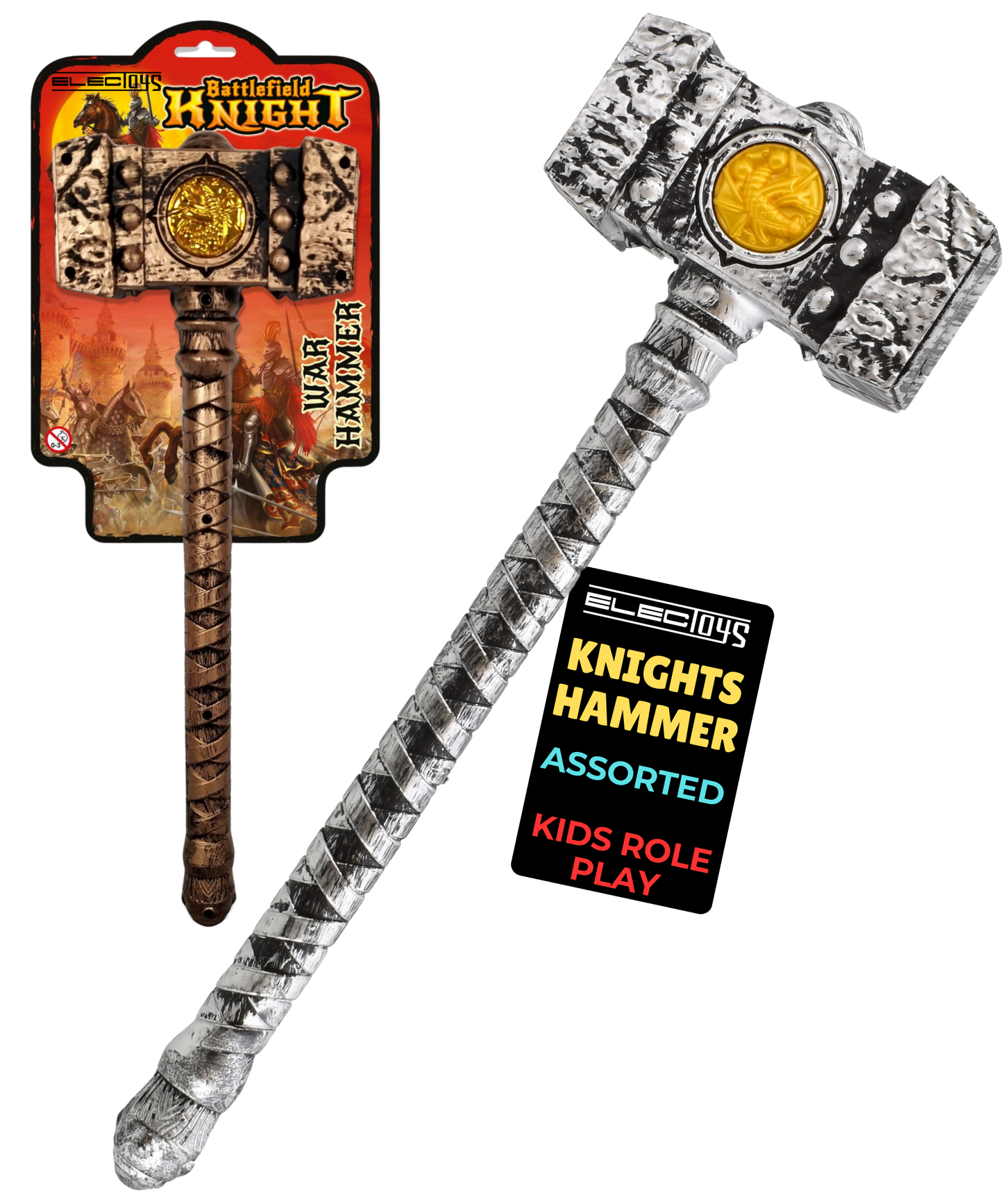 Children's Role Play Toy War Hammer Silver Brown Costume