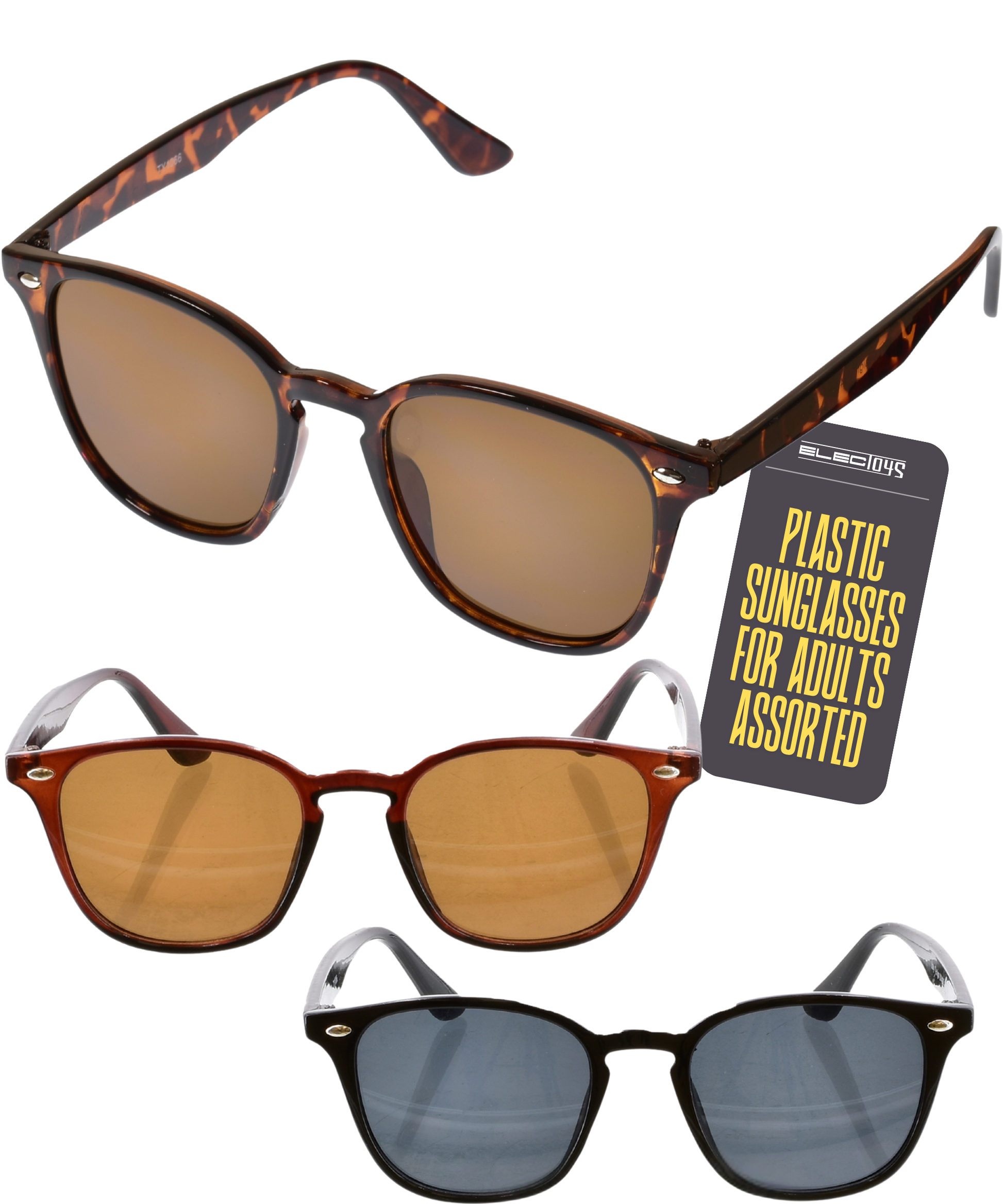 Sunglasses Mens Womens Black and Tortoiseshell UV Eye Protection