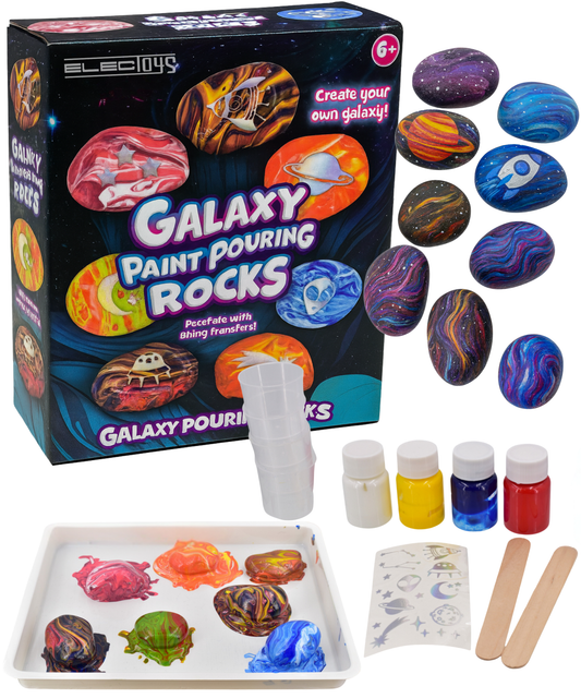 Galaxy Rock Painting Kit for Kids with Space Stickers