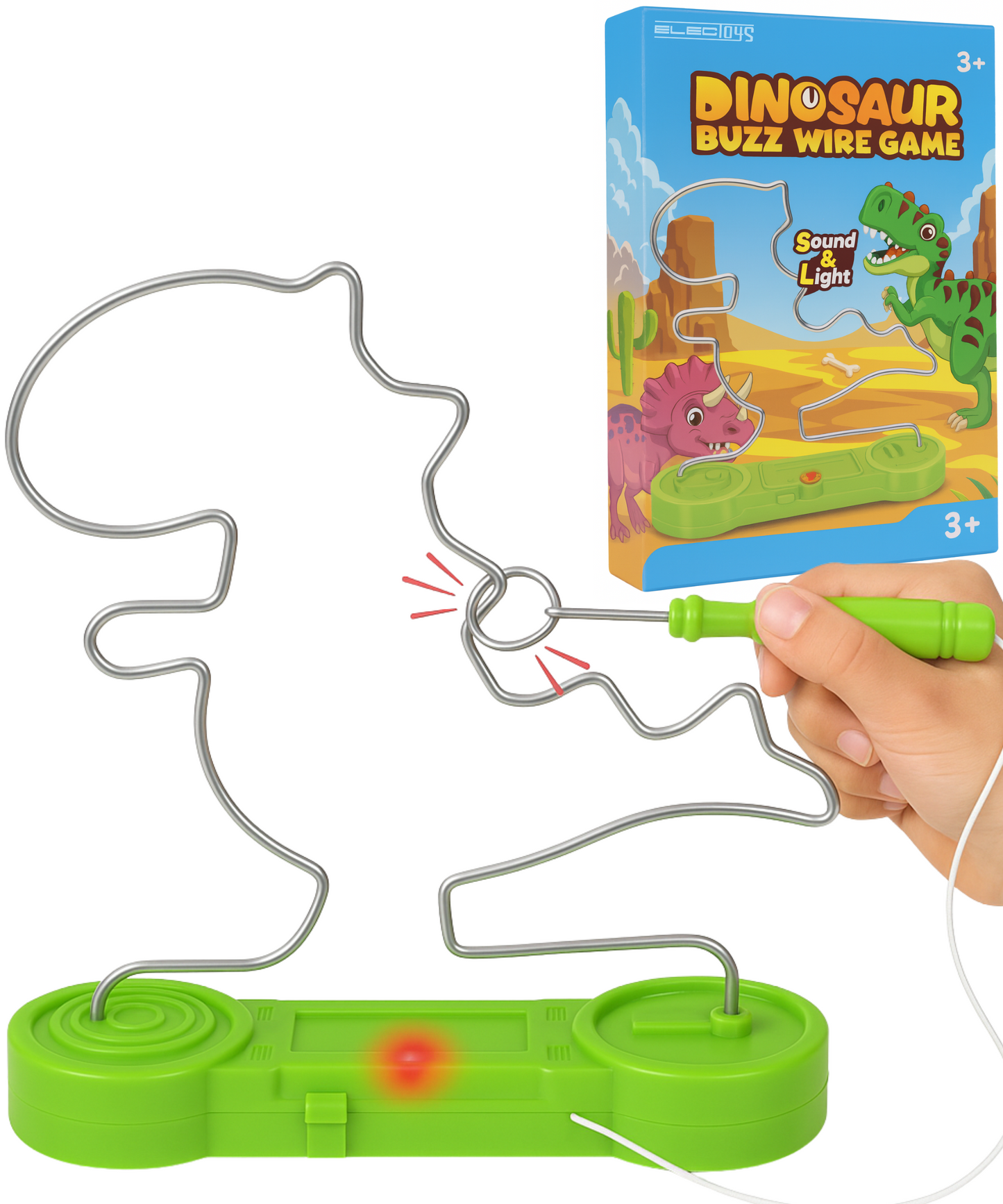 Dinosaur Buzz Wire Game with Lights and Sound