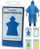 Handy Rain Poncho Lightweight Waterproof Compact Assorted